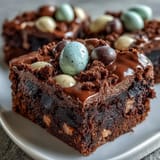 Cadbury Egg Chocolate Brownies with Crumbled Top