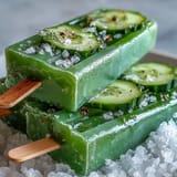 Bright green Pickle Juice Popsicles, a fun, unique, and icy frozen dessert.