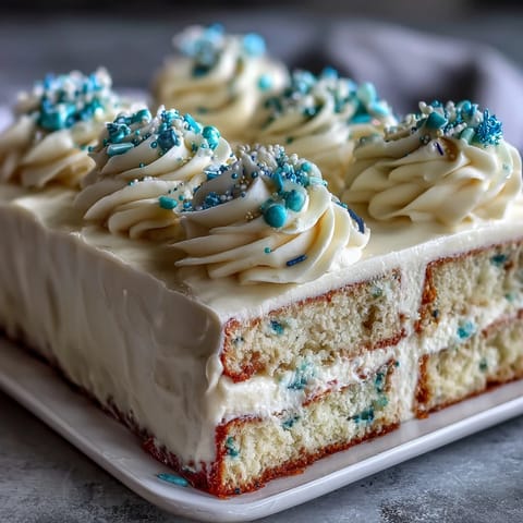 Moist vanilla sheet cake decorated with buttercream and Class of 2026 piping, perfect for graduation celebrations.  