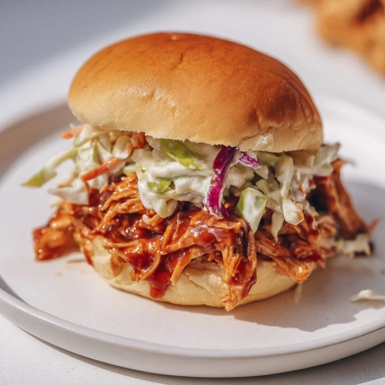 Juicy pulled BBQ chicken sliders resting on a rustic wooden board, ready for game day.