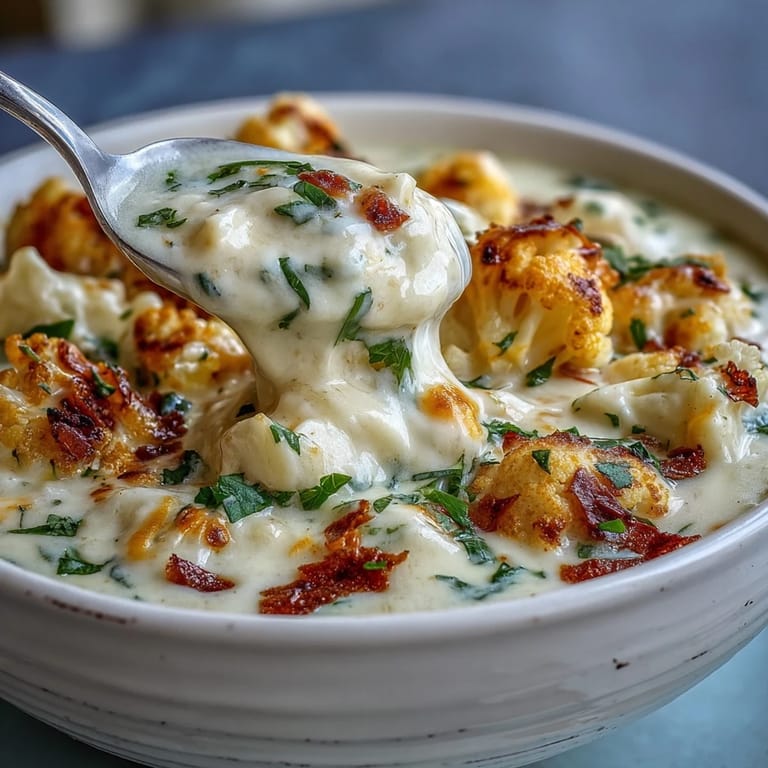 Served alongside crusty bread, this comforting Vegetarian Cauliflower Chowder promises a cozy and hearty meal.