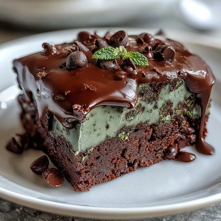 Delicious St. Patricks Day mint chocolate chip brownie bites topped with extra chocolate chips for a decadent treat.