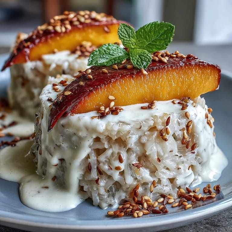 Delicious mango sticky rice cups, a beautiful Thai-inspired dessert drizzled with coconut.