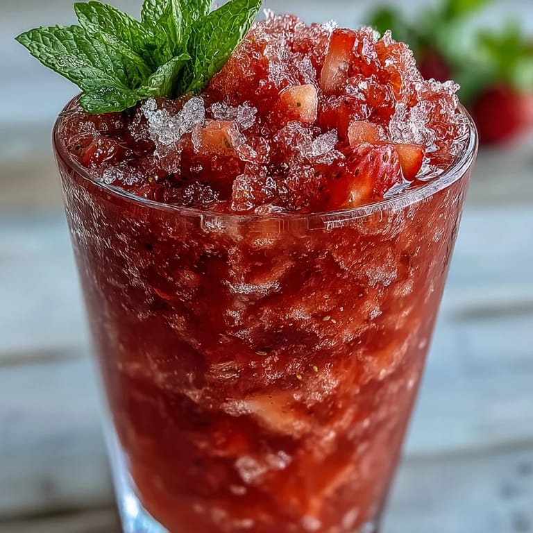 Irresistibly sweet and tangy Frozen Strawberry Lemonade Slushie, ready in minutes.