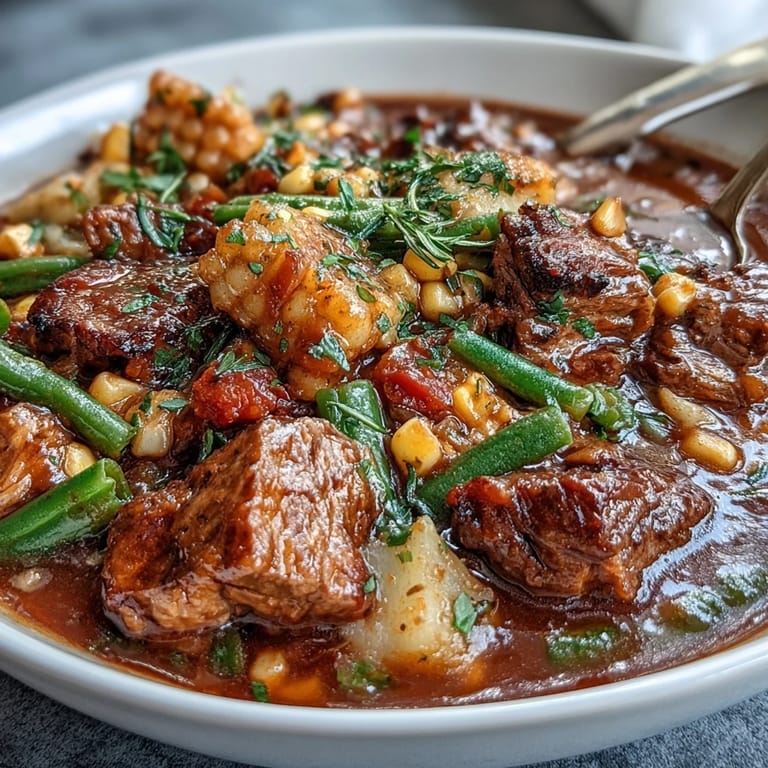Classic Kentucky Derby Burgoo Stew overflowing with vegetables, a comforting taste of Southern tradition.