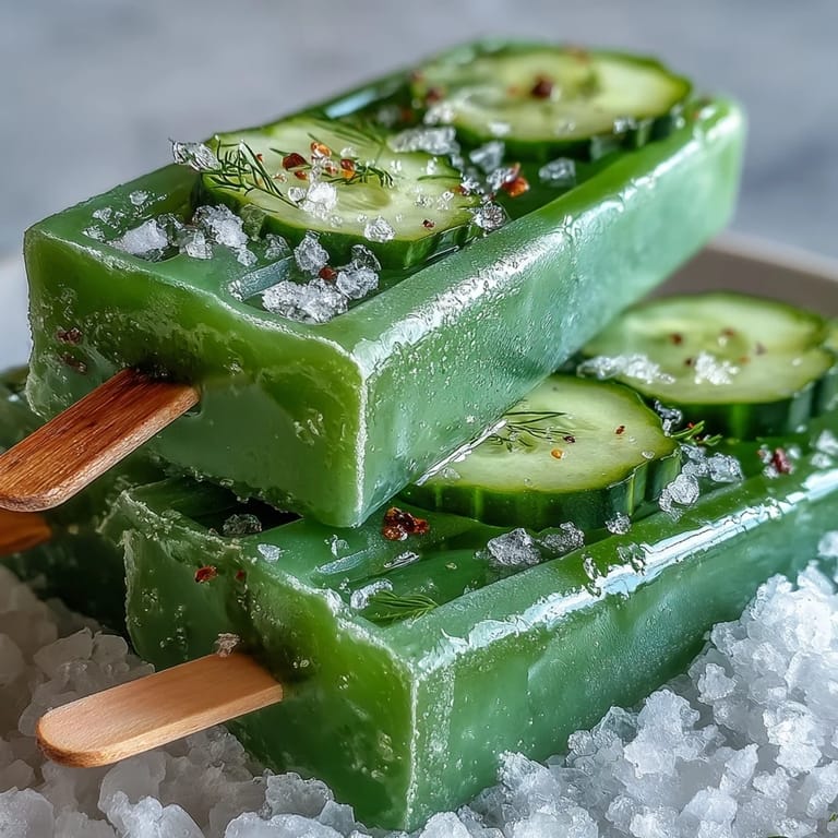 Bright green Pickle Juice Popsicles, a fun, unique, and icy frozen dessert.