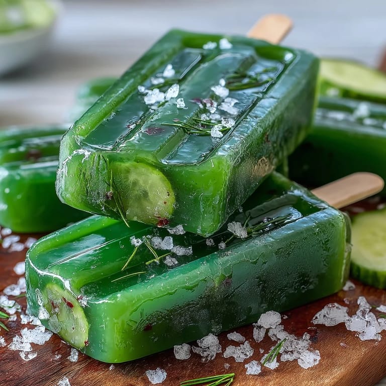 Enjoy these sweet and sour Pickle Juice Popsicles, perfect for a hot day.
