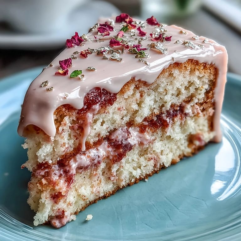 Glistening Bridal Shower Rosé Velvet Cake, ready for a festive toast.