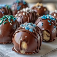 Creamy peanut butter eggs coated in rich chocolate, a homemade Easter treat inspired by classic Reese's candy.